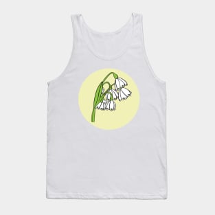 Snowflake Flowers on Yellow Tank Top